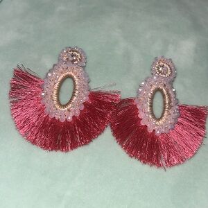 Statement pink earrings